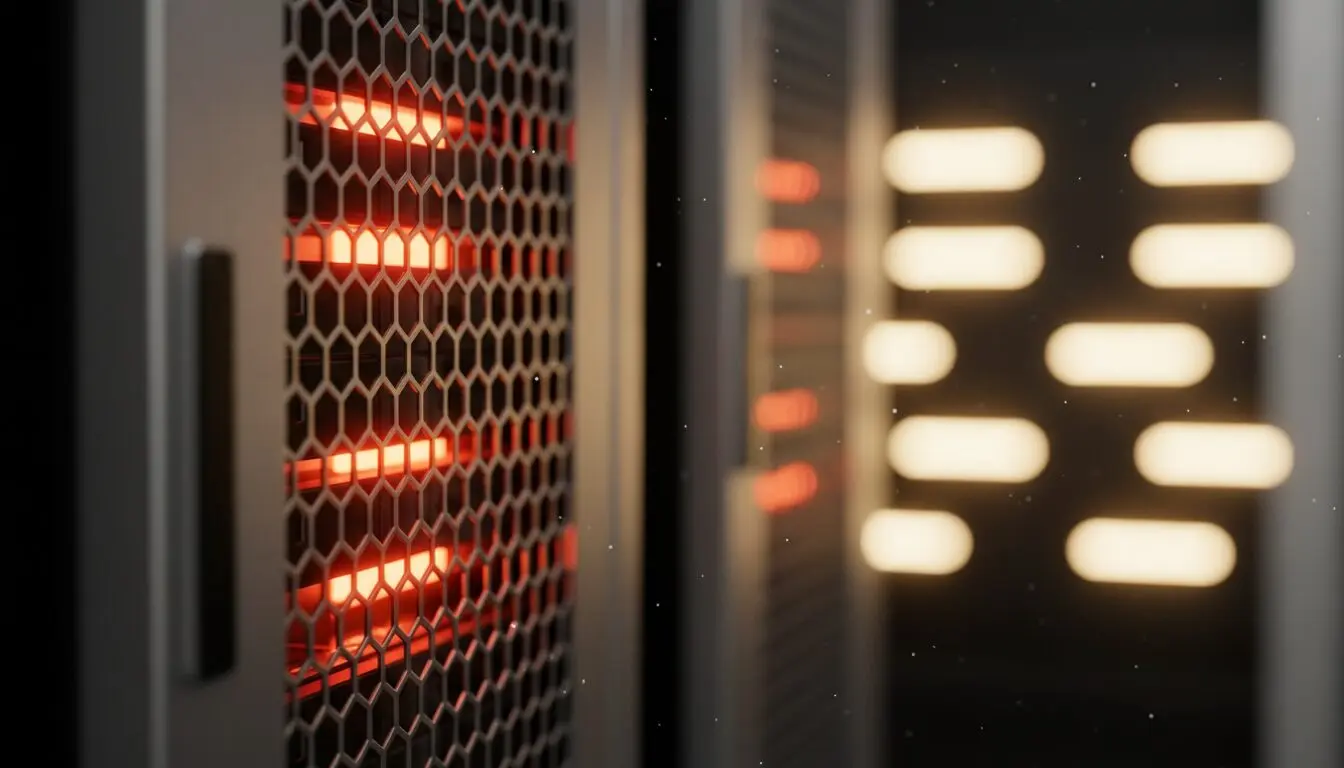 GPU server rack vents glowing red and orange in a dark data center — the AI video generation industry shift in hardware.