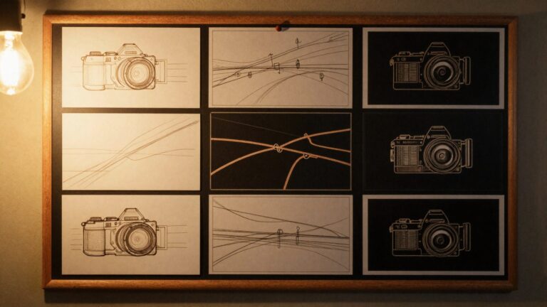 Cinematic editorial still illustrating 'AI Pre-Visualization' — ArcaneWiz AI video glossary.